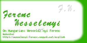 ferenc wesselenyi business card